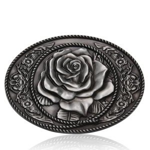 Antique Flower Engraved Vintage Belt Buckle