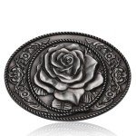 Antique Flower Engraved Vintage Belt Buckle