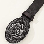 Antique Flower Engraved Vintage Belt Buckle
