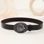 Antique Flower Engraved Vintage Belt Buckle