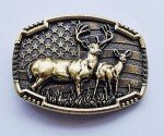 Patriotic Vintage Deer Belt Buckle for Men