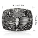 Western Vintage Deer & American Flag Belt Buckles