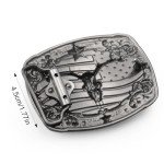 Western Vintage Deer & American Flag Belt Buckles