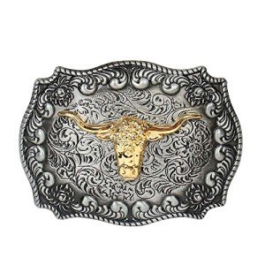Long Horn Bull Vintage Western Belt Buckle