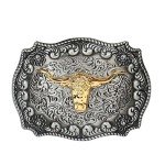 Long Horn Bull Vintage Western Belt Buckle