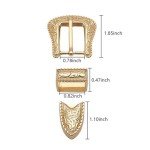 3-Piece Vintage Western Belt Buckle Set