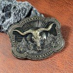 Long Horn Bull Vintage Belt Buckle for All