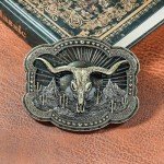 Long Horn Bull Vintage Belt Buckle for All