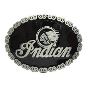 Vintage Native American Oval Biker Belt Buckle