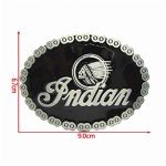 Vintage Native American Oval Biker Belt Buckle