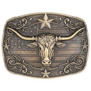 Vintage Longhorn Bull Cowboy Belt Buckle