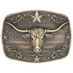 Vintage Longhorn Bull Cowboy Belt Buckle