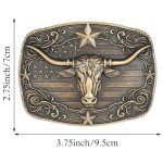 Vintage Longhorn Bull Cowboy Belt Buckle