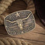 Vintage Longhorn Bull Cowboy Belt Buckle