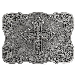 Antique Silver Celtic Cross Vintage Belt Buckle