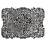 Antique Silver Celtic Cross Vintage Belt Buckle