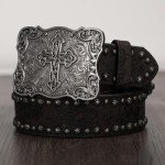 Antique Silver Celtic Cross Vintage Belt Buckle