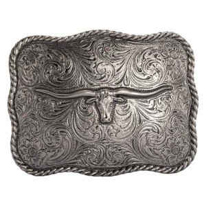 Texas Bull Skull Western Cowboy Belt Buckle