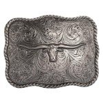 Texas Bull Skull Western Cowboy Belt Buckle