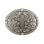 Religious Cross Engraved Vintage Belt Buckle