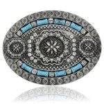 Floral Concho Vintage Turquoise Belt Buckle