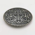 Vintage Celtic Pattern Oval Belt Buckle for Men