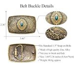 Vintage Turquoise Cowboy Belt Buckle for Jeans
