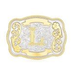 Vintage Cowboy Rodeo Initial Letter Belt Buckle