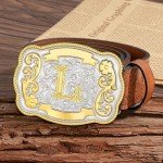 Vintage Cowboy Rodeo Initial Letter Belt Buckle