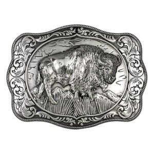 West Style Vintage Bison Rectangle Belt Buckle