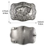 West Style Vintage Bison Rectangle Belt Buckle