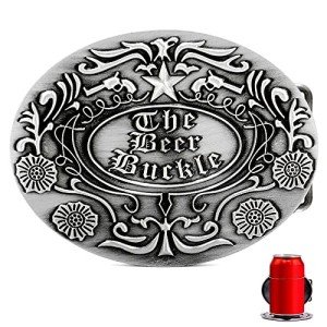 Vintage Silver Beer Holder Belt Buckle for Men
