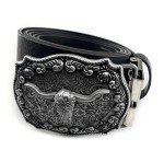 Vintage Cowboy Bull Head Belt Buckle (Silver)