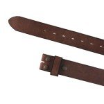 Vintage Distressed Leather Belt Buckle - Coffee