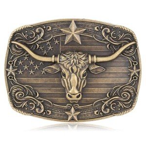 Vintage Western Longhorn Bull Belt Buckle