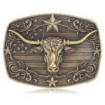 Vintage Western Longhorn Bull Belt Buckle