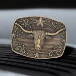 Vintage Western Longhorn Bull Belt Buckle