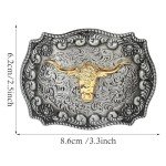 Long Horn Bull Vintage Western Belt Buckle