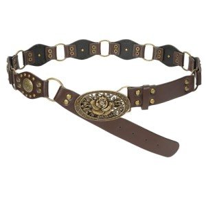 Vintage Western Cowboy Cowgirl Belt Buckle Set