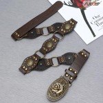 Vintage Western Cowboy Cowgirl Belt Buckle Set