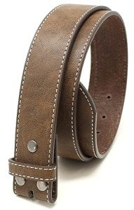 Vintage Distressed Leather Belt Strap with Snaps