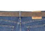 Vintage Distressed Leather Belt Strap with Snaps