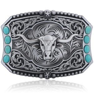 Turquoise Western Cowboy Cowgirl Vintage Belt Buckle