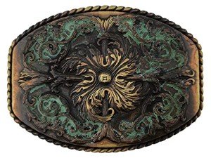 Western Floral Engraved Vintage Belt Buckle 1.5