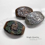 Western Floral Engraved Vintage Belt Buckle 1.5