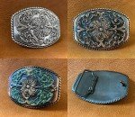 Western Floral Engraved Vintage Belt Buckle 1.5