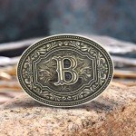 Vintage Cowboy Western Initial Letter Belt Buckle