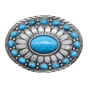 Vintage Turquoise Cowboy Belt Buckle for Men & Women