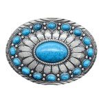 Vintage Turquoise Cowboy Belt Buckle for Men & Women