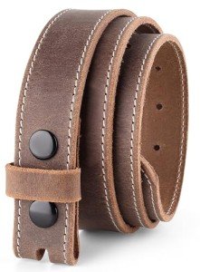 Classic Vintage One-Piece Leather Belt with Snaps